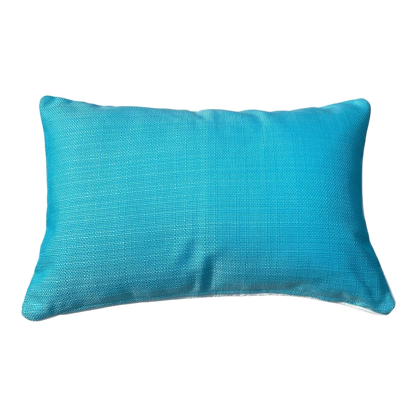 OUTDOOR KISSEN TÜRKIS MIT MUSTER ,,ELBA'' MIT KEDER WEIßOutdoor Kissen