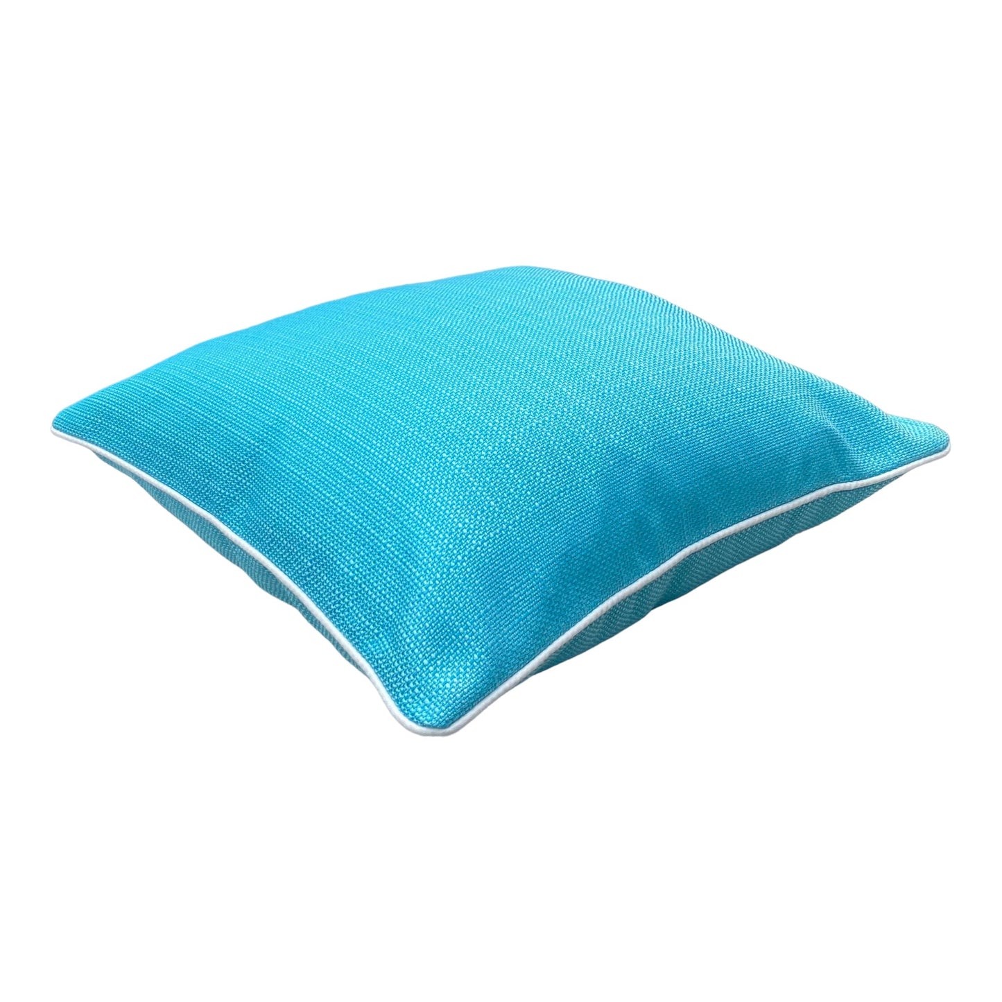 OUTDOOR KISSEN TÜRKIS MIT MUSTER ,,ELBA'' MIT KEDER WEIßOutdoor Kissen