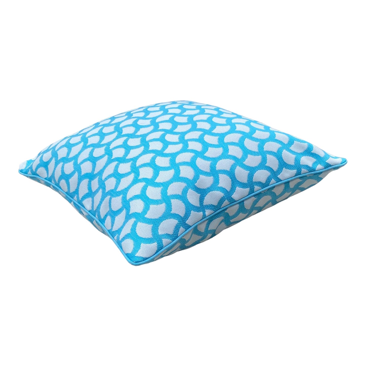 OUTDOOR KISSEN TÜRKIS MIT MUSTER ,,RHODOS'' MIT KEDEROutdoor Kissen