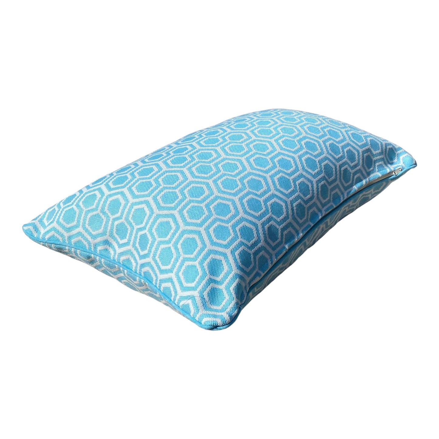 OUTDOOR KISSEN TÜRKIS MIT MUSTER ,,SIZILIEN'' MIT KEDEROutdoor Kissen