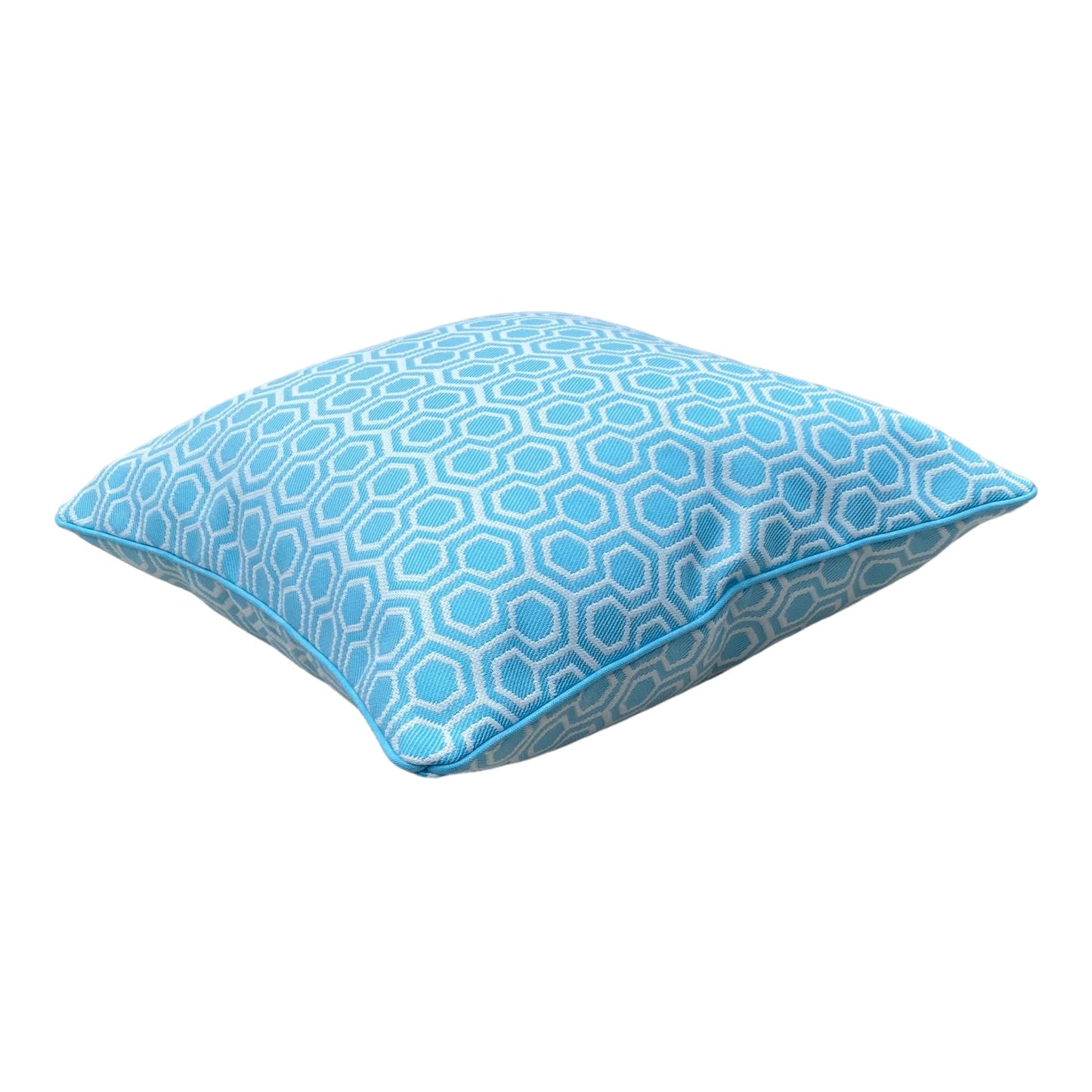 OUTDOOR KISSEN TÜRKIS MIT MUSTER ,,SIZILIEN'' MIT KEDEROutdoor Kissen