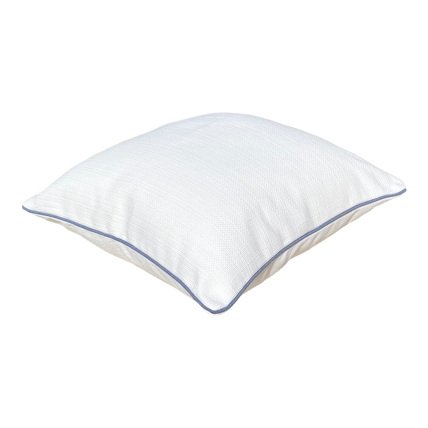 OUTDOOR KISSEN WEIß MIT MUSTER ,,ELBA'' MIT KEDER DUNKELBLAUOutdoor Kissen