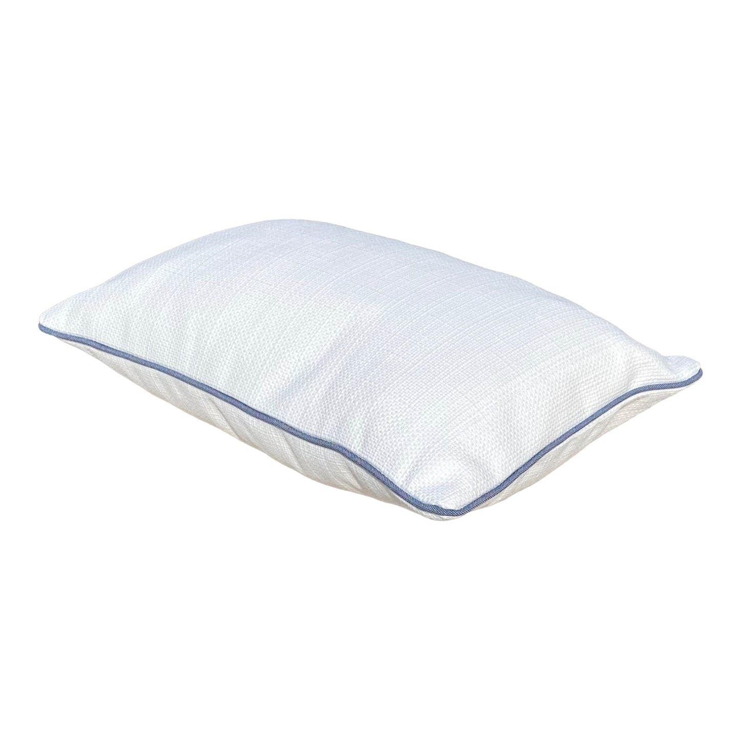 OUTDOOR KISSEN WEIß MIT MUSTER ,,ELBA'' MIT KEDER DUNKELBLAUOutdoor Kissen