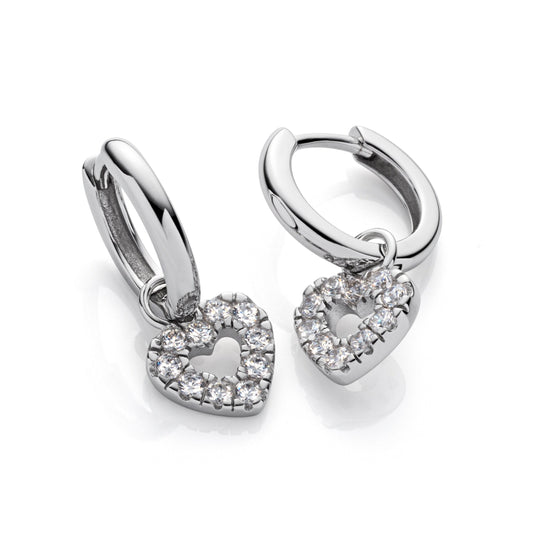 Herzförmige Ohrringe 925 Silber