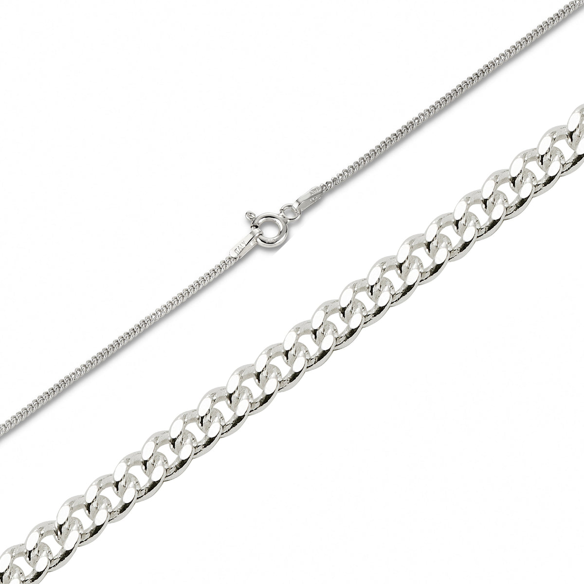 Miami Cuban Link Chain 1 mm aus 925 Sterling Silber
