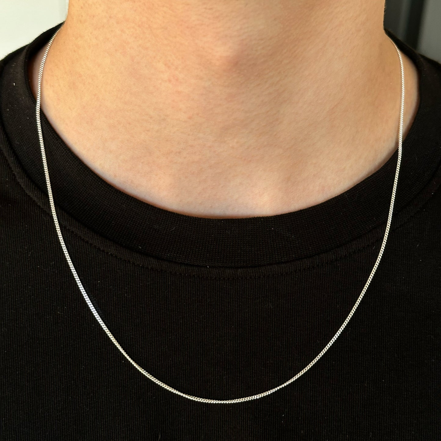 Miami Cuban Chain 1 mm aus 925 Silber Detailansicht
