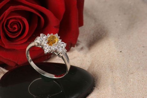 RING AMSTERDAM - 925 Silber mit edlem Zirkonia Aufsatz