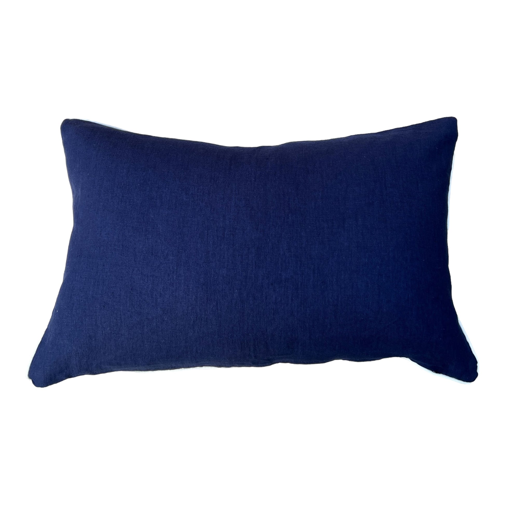 LEINEN KISSEN NAVY BLAU MIT KEDERLeinen