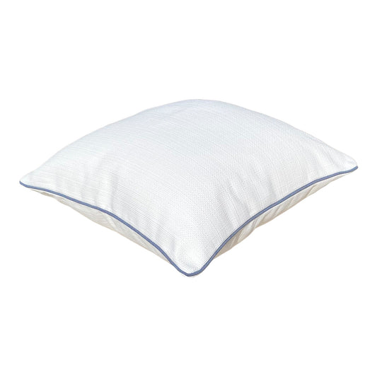 OUTDOOR KISSEN WEIß MIT MUSTER ,,ELBA'' MIT KEDER DUNKELBLAUOutdoor Kissen