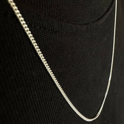 Miami Cuban Link Chain 1mm + Verlängerung - 925 Silberkette