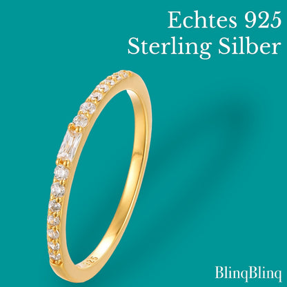 RING COMO - SILBER 18K VERGOLDET, MIT ZIRKONIARing