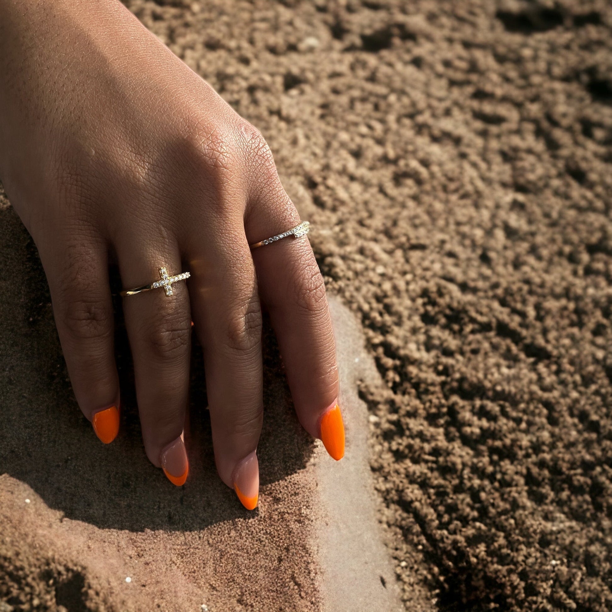 RING PORTO - SILBER 18K VERGOLDET, MIT ZIRKONIA